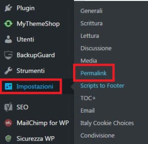 impostazioni permalink WordPress
